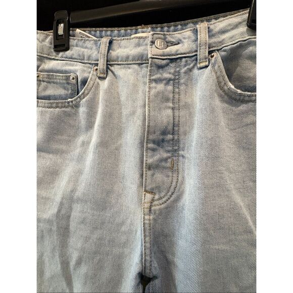 Lovers + Friends Reece High‑Rise Slim Straight Palms Jeans Light Wash Denim 28 - Picture 12 of 13